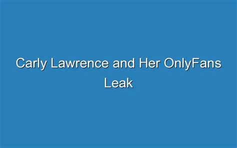 carly lawrence onlyfans leaked|Carly Lawrence Onlyfans Leaked .